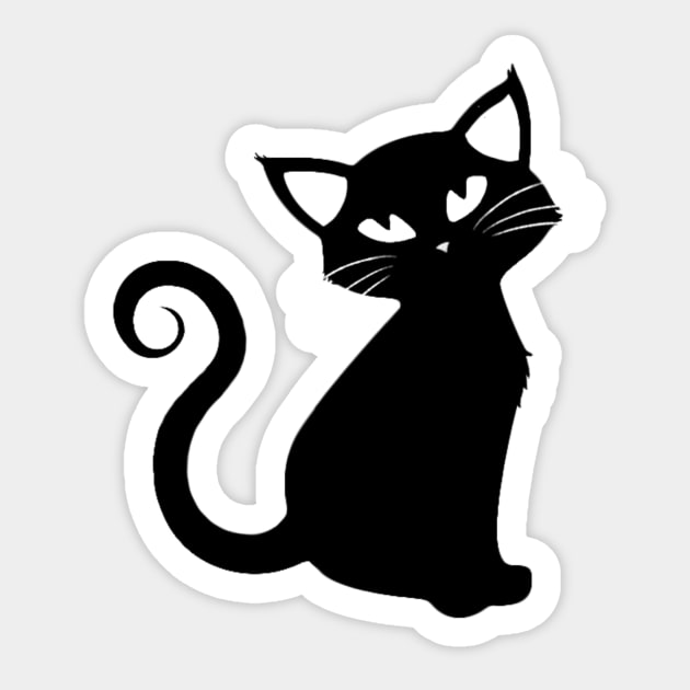 Black cat - Catshirt - Catslover - Vegan - Kawaii - gift idea Sticker by Vane22april